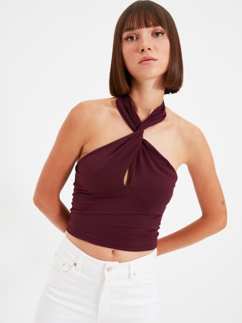 

Trendyol Deep Burgundy Solid Top