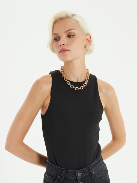 

Trendyol Women Stylish Black Solid Bodysuit