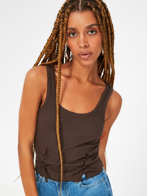 

Trendyol Brown Solid Top