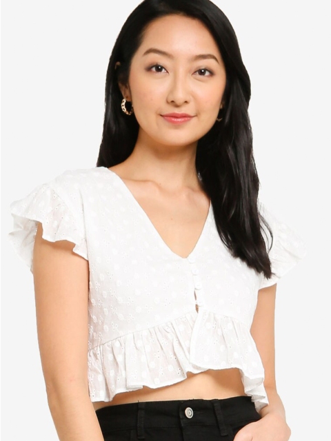 

ZALORA BASICS White Peplum Crop Top