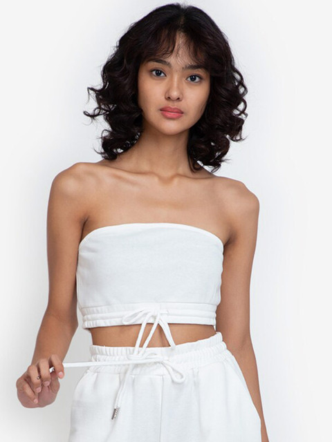 

ZALORA BASICS White Tube Crop Top