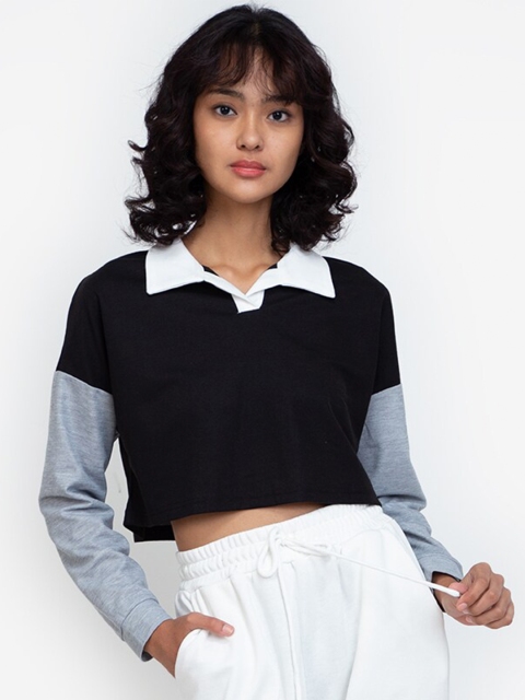 

ZALORA BASICS Multicoloured Colourblocked Boxy Crop Top, Multi