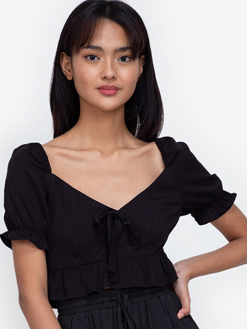 

ZALORA BASICS Black Sweetheart Neck Top