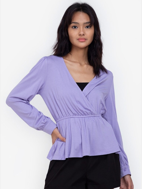 

ZALORA BASICS Purple Peplum Top