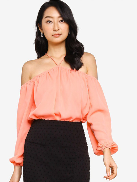 

ZALORA BASICS Orange Bardot Top