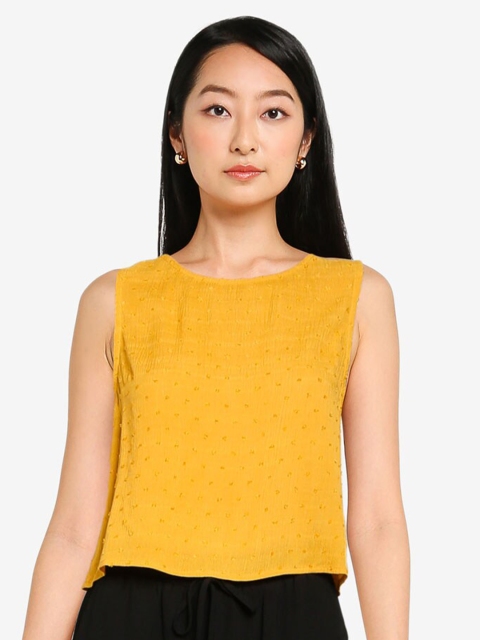 

ZALORA BASICS Yellow Textured Swing Top