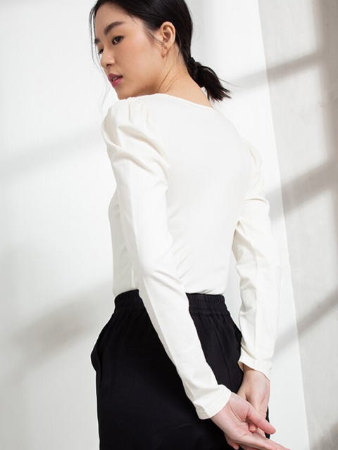 

ORIGIN BY ZALORA White Organic Cotton Styled Back Top