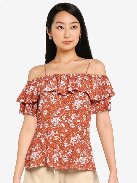 

ZALORA BASICS Multicoloured Floral Print Top, Multi