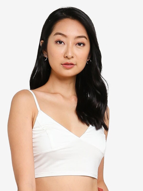 

ZALORA BASICS White Bralette Crop Top