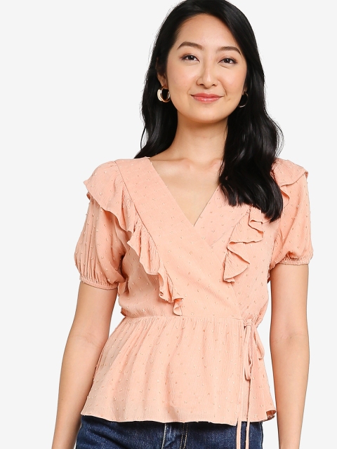 

ZALORA BASICS Pink Wrap Top