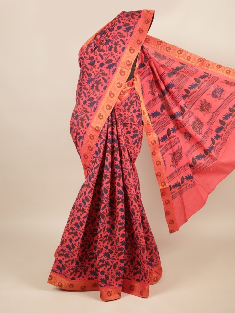 

Pothys Pink Floral Printed Pure Cotton Saree