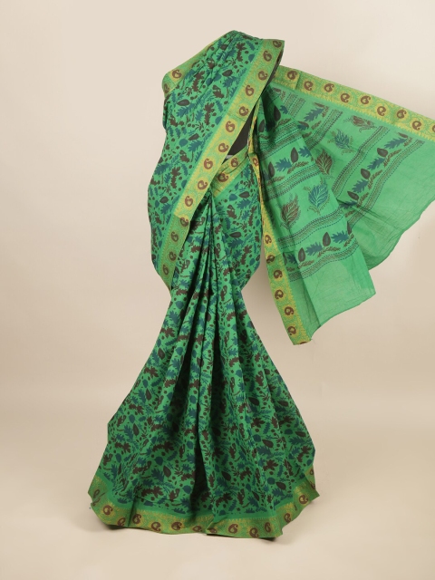 

Pothys Green & Blue Paisley Pure Cotton Saree