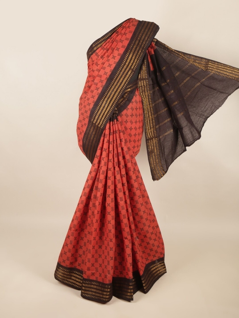 

Pothys Rust & Grey Woven Design Pure Cotton Saree