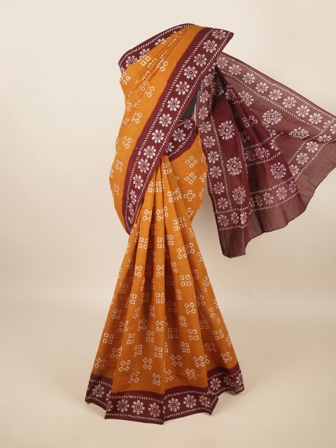 

Pothys Mustard & Red Ethnic Motifs Pure Cotton Saree