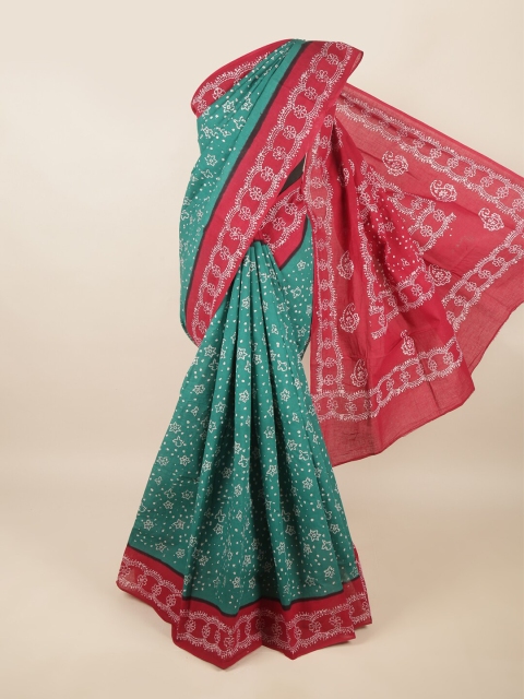

Pothys Green & Red Ethnic Motifs Pure Cotton Saree