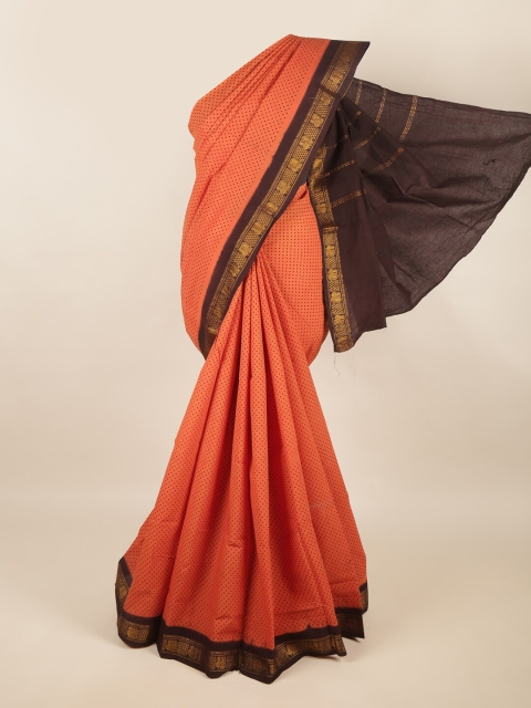 

Pothys Rust & Brown Printed Pure Cotton Saree