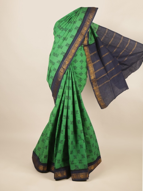 

Pothys Green & Blue Woven Design Pure Cotton Saree