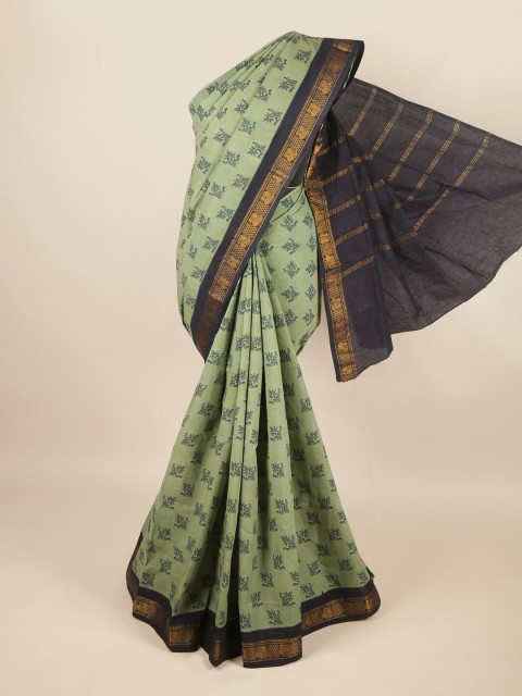 

Pothys Green & Blue Ethnic Motifs Pure Cotton Saree