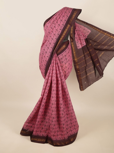 

Pothys Mauve & Brown Woven Design Pure Cotton Saree