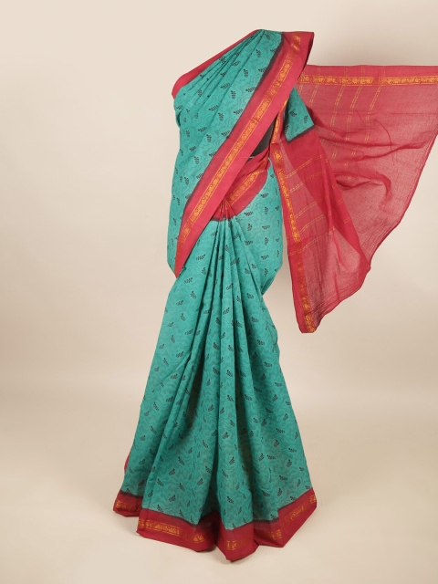 

Pothys Green & Pink Printed Pure Cotton Saree