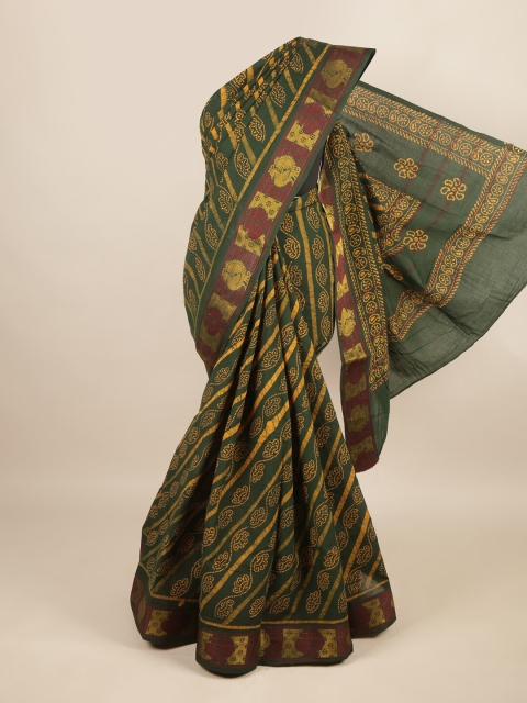 

Pothys Green & Yellow Ethnic Motifs Pure Cotton Saree