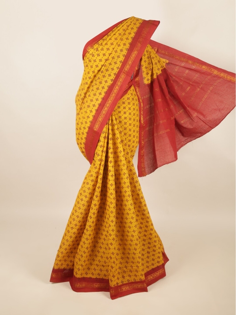 

Pothys Yellow & Red Floral Pure Cotton Saree