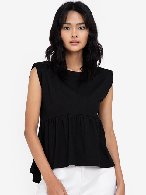 

ZALORA BASICS Women Black Peplum Top