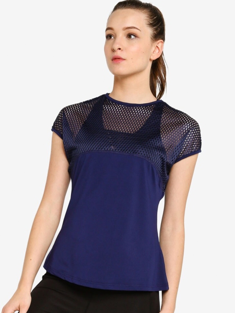

ZALORA ACTIVE Navy Blue Mesh Top