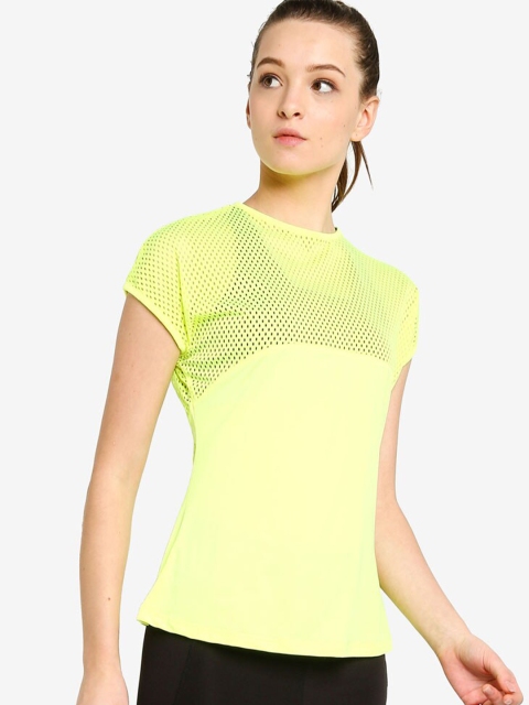 

Zalora Yellow Solid Mesh Top
