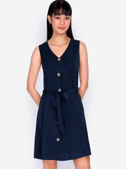 

ZALORA BASICS Navy Blue A-Line Dress