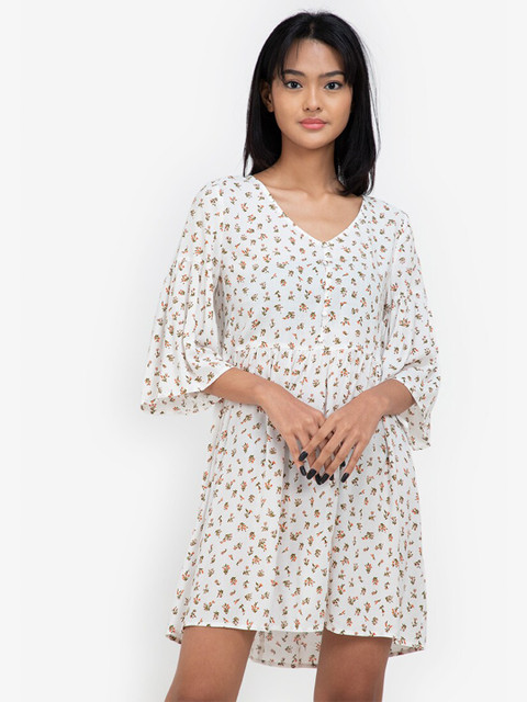 

ZALORA BASICS Multicoloured Floral A-Line Dress, Multi
