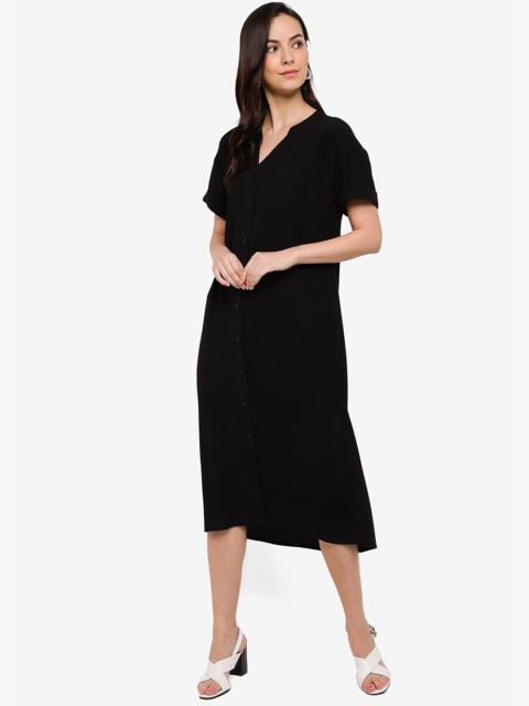 

ZALORA BASICS Black Shirt Midi Dress