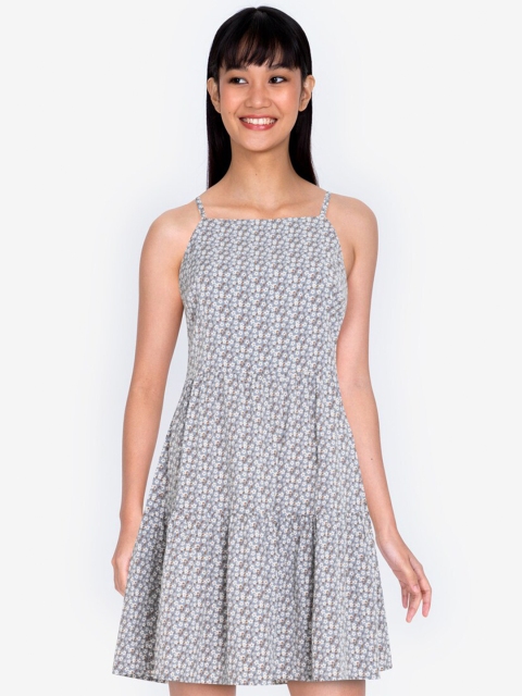 

ZALORA BASICS Grey Floral Dress