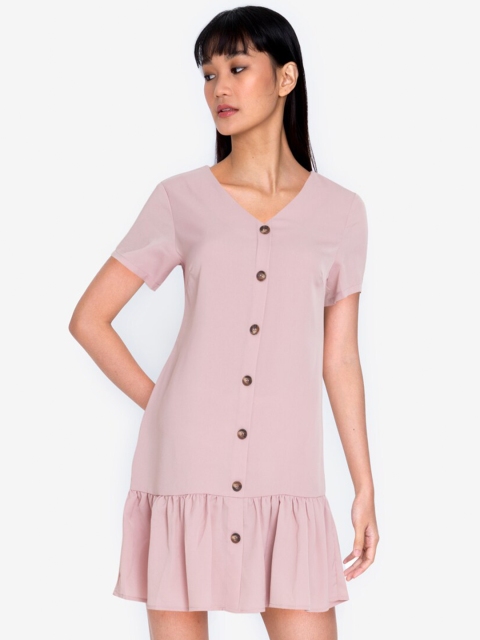 

ZALORA BASICS Women Pink Drop-Waist Dress