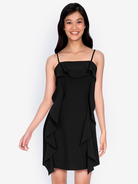 

ZALORA BASICS Women Black Strappy A-Line Dress