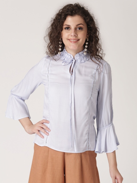 

DIVA WALK EXCLUSIVE Women Blue Solid Regular Top