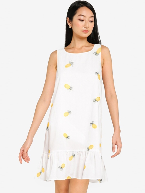 

ZALORA BASICS White Drop-Waist Dress