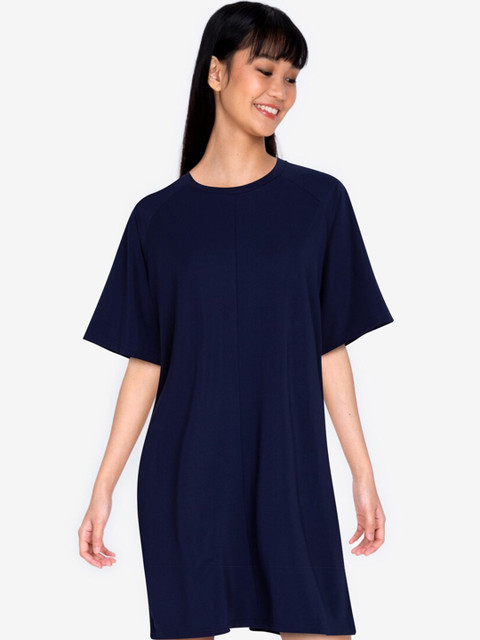 

ZALORA BASICS Woman Navy Blue Boxy Raglan Shift A-Line Dress