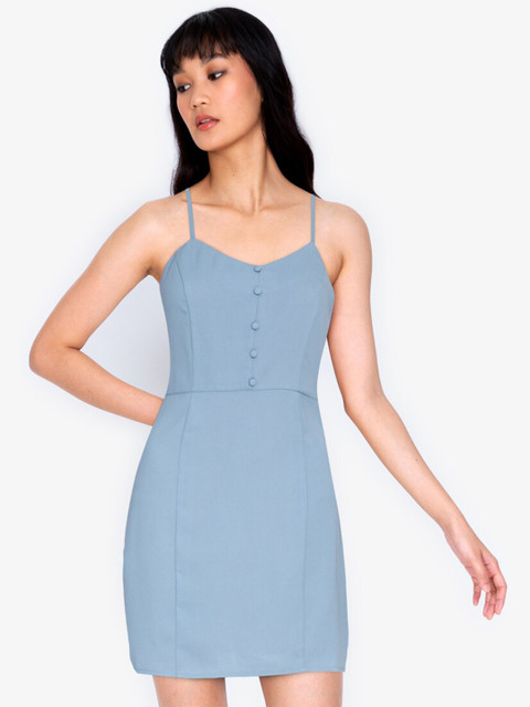

ZALORA BASICS Women Blue A-Line Mini Dress