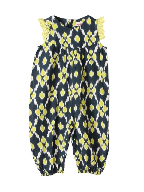 

My Little Lambs Kids Black Ikat Print Rompers