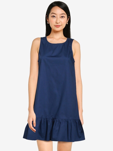 

ZALORA BASICS Woman Navy Blue Frill Hem Dress