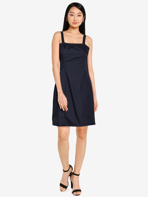 

ZALORA BASICS Navy Blue Solid Dress