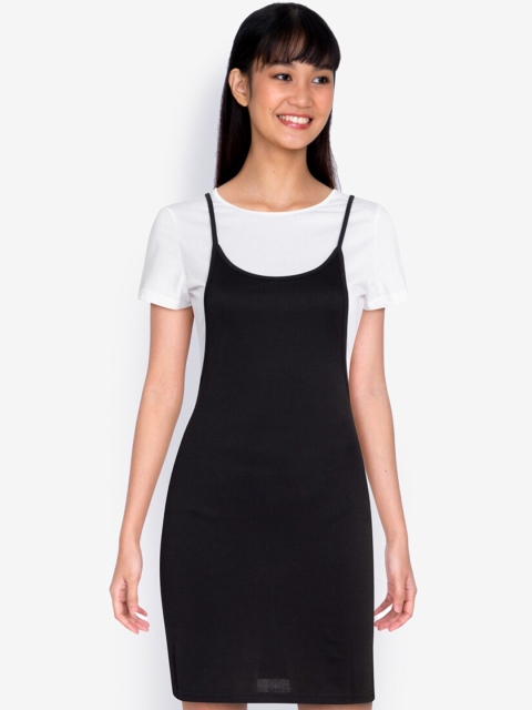

ZALORA BASICS Black Pinafore Mini Dress
