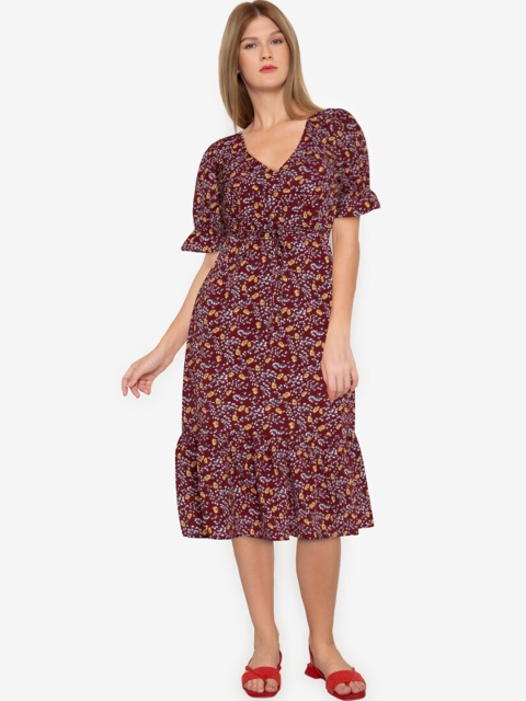 

ZALORA BASICS Multicoloured Floral Midi Dress, Multi
