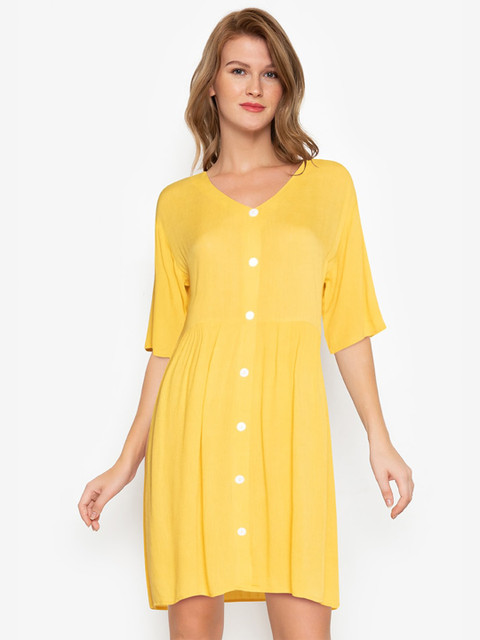 

ZALORA BASICS Yellow A-Line Dress