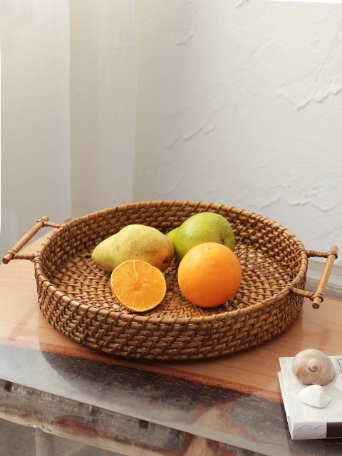 

House This Brown Textured Kurumba Cane Tray