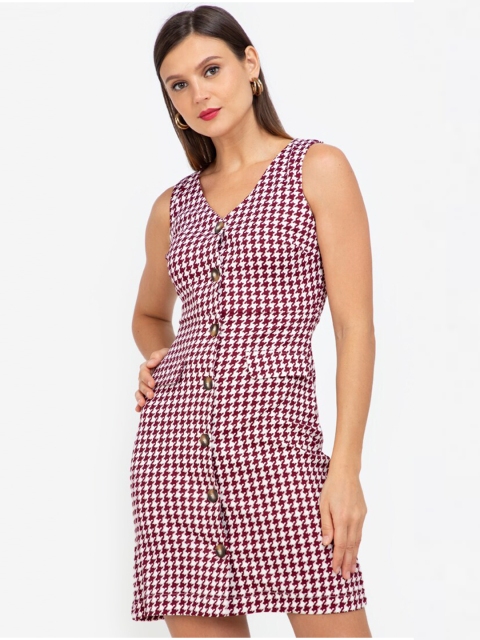 

ZALORA WORK Multicoloured Checked A-Line Dress, Multi