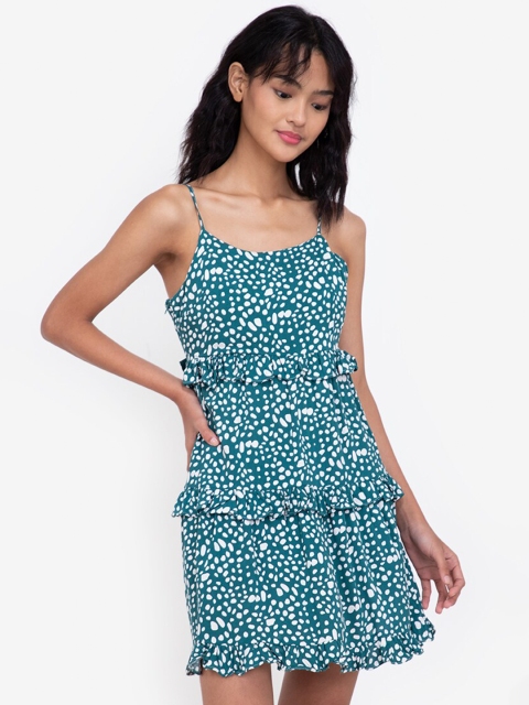 ZALORA BASICS Multicoloured Floral A-Line Mini Dress, Multi