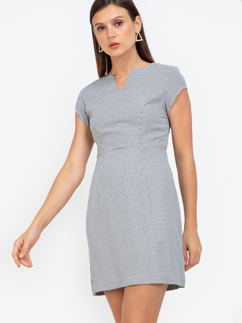 

ZALORA WORK Multicoloured Deep Notchx Striped A-Line Dress, Multi
