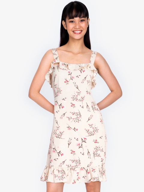 

ZALORA BASICS Multicoloured Floral A-Line Dress, Multi